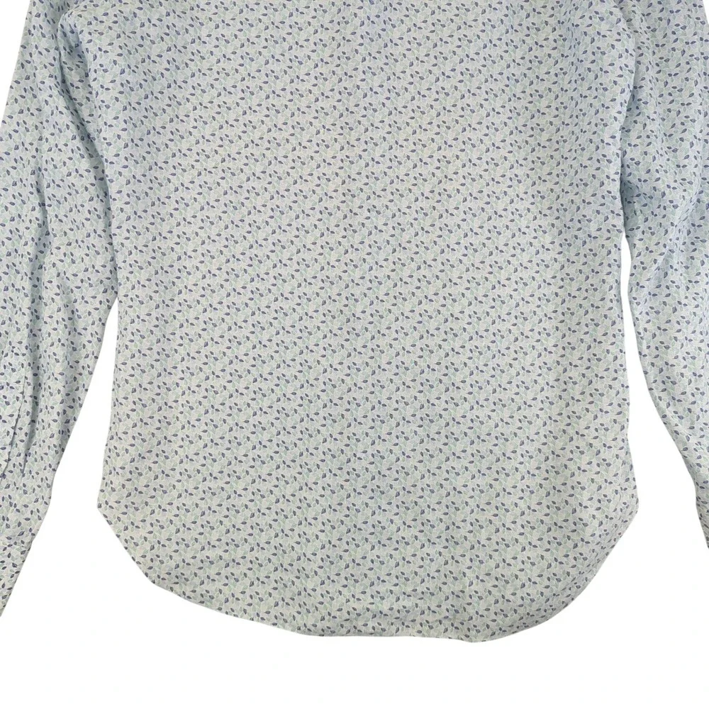 ISAIA NAPOLI Men's Blue Floral Print 100% Linen Button Down Dress‎ Shirt 15 38 - Picture 10 of 10